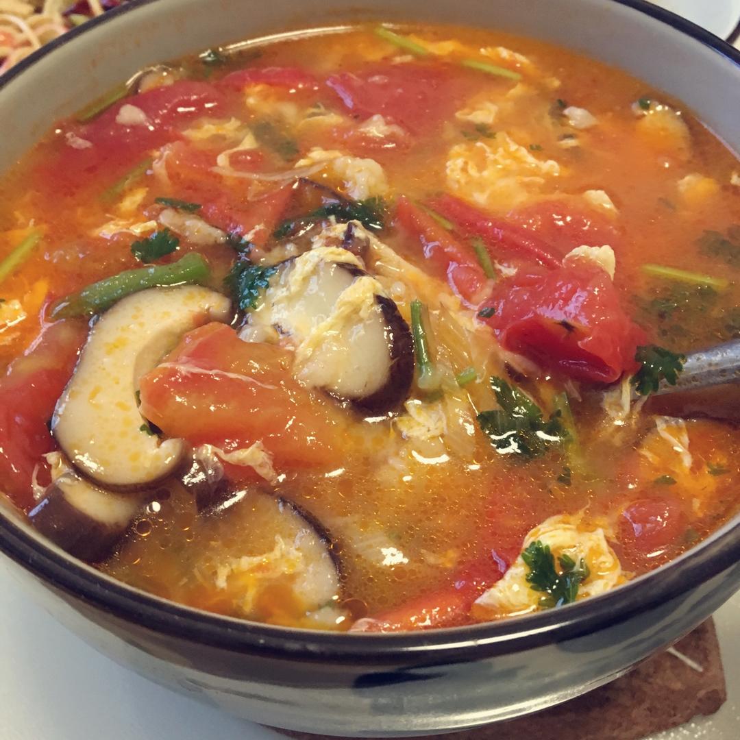 西红柿鸡蛋疙瘩汤