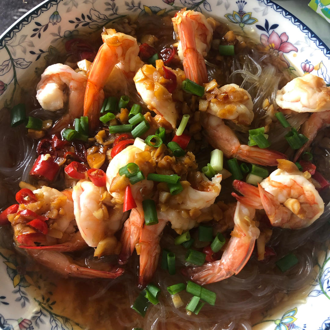 0失败的蒜茸酱粉丝蒸虾🦐🦐🦐（蒜茸酱衍生菜谱）