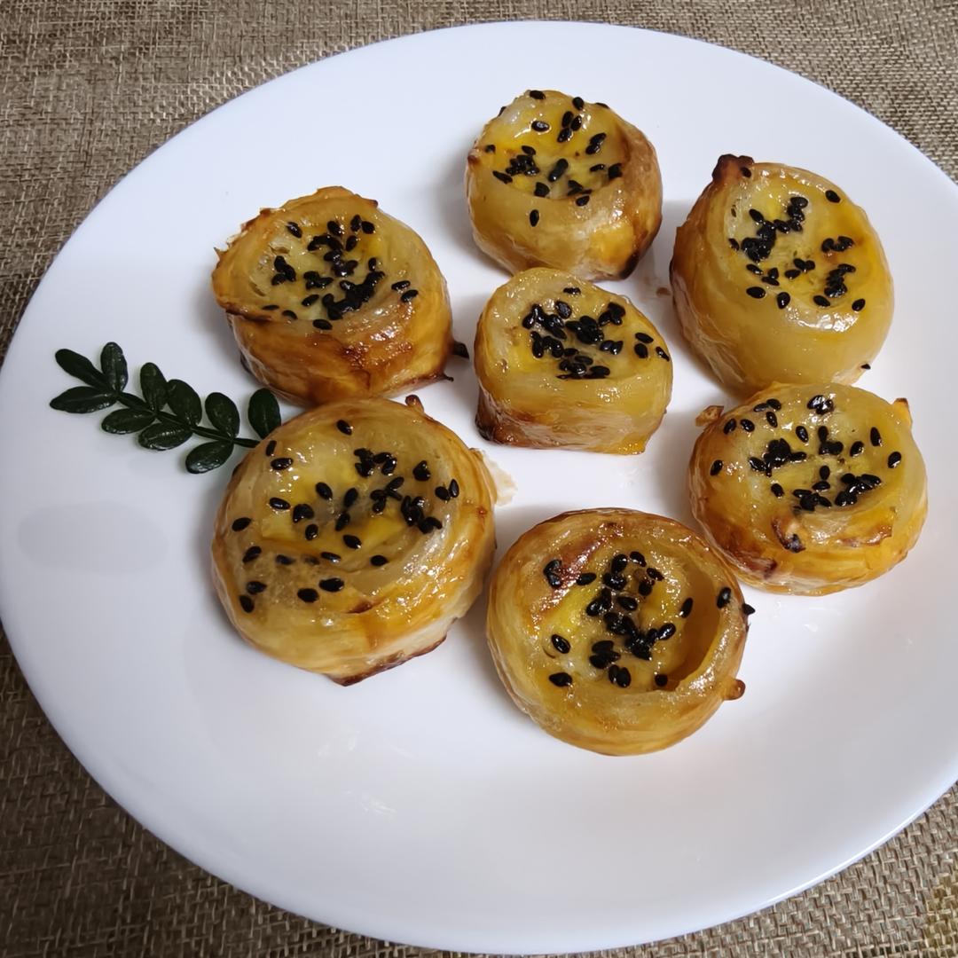 空气炸锅炸所有之香蕉酥（手抓饼版）