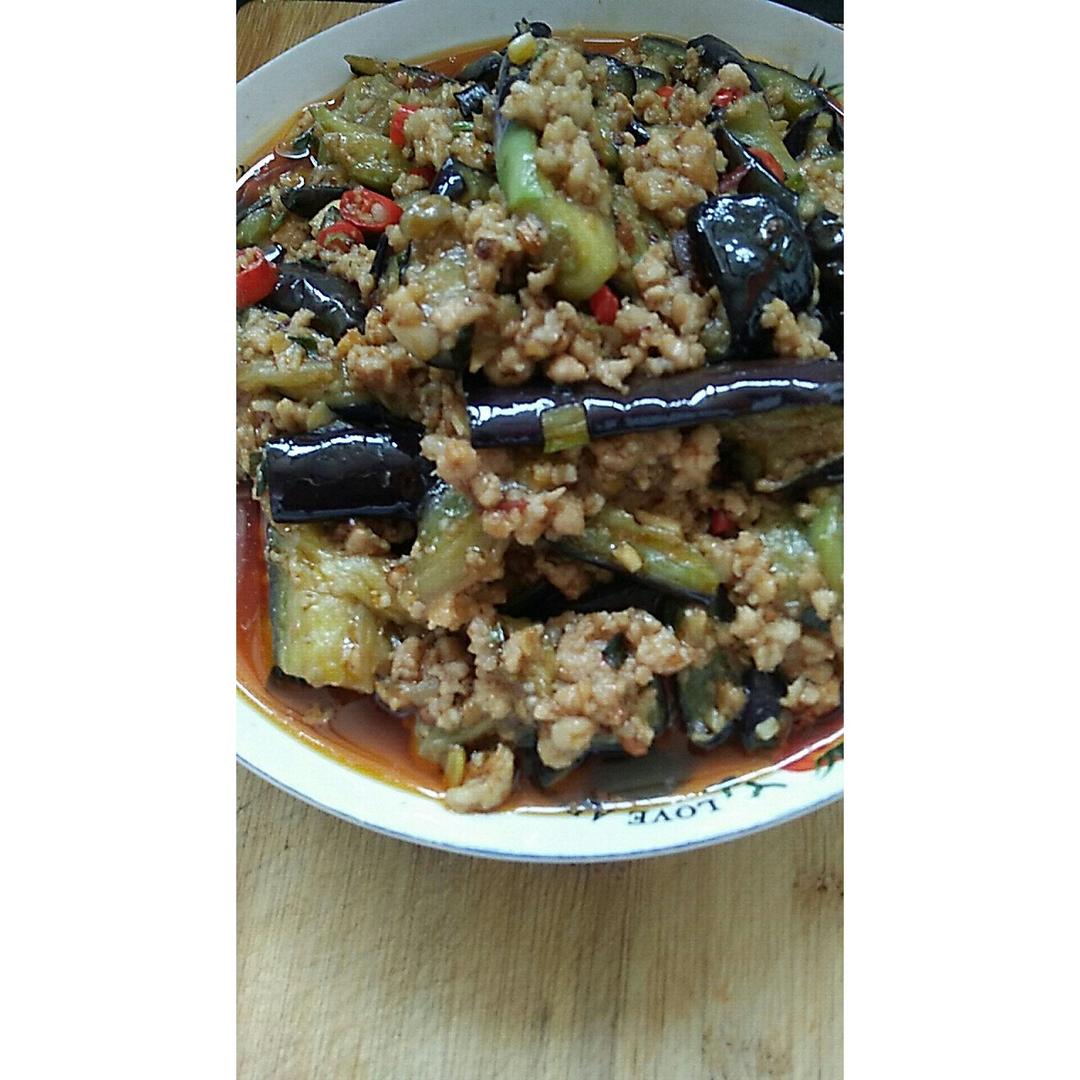红烧肉沫茄子