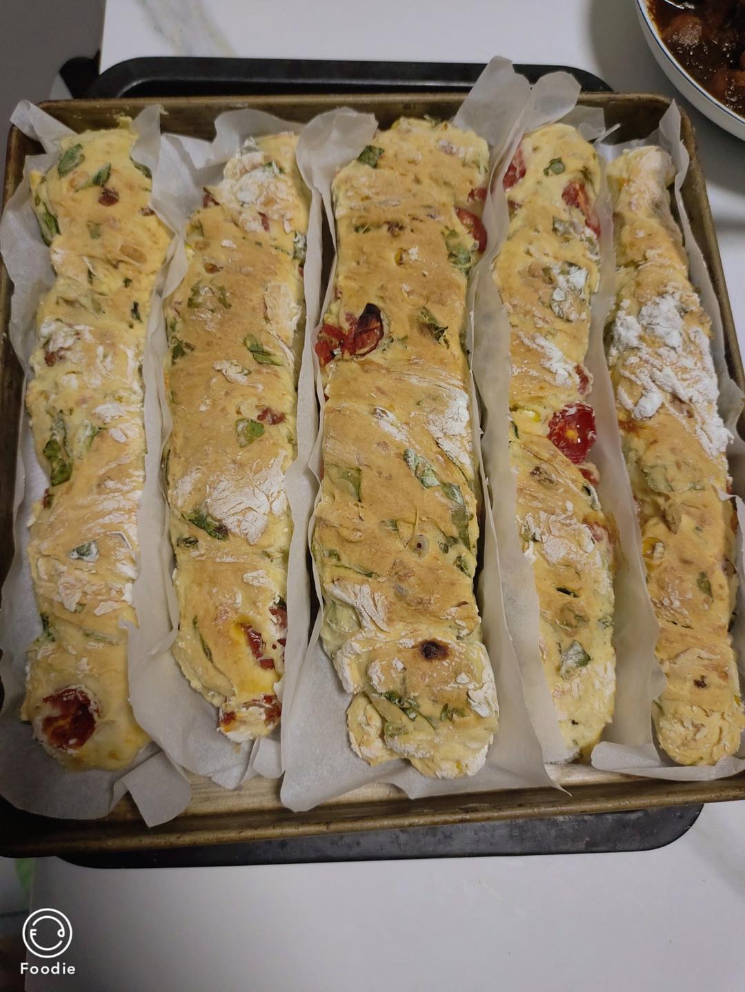 免揉面的全麦恰巴塔扭扭棒