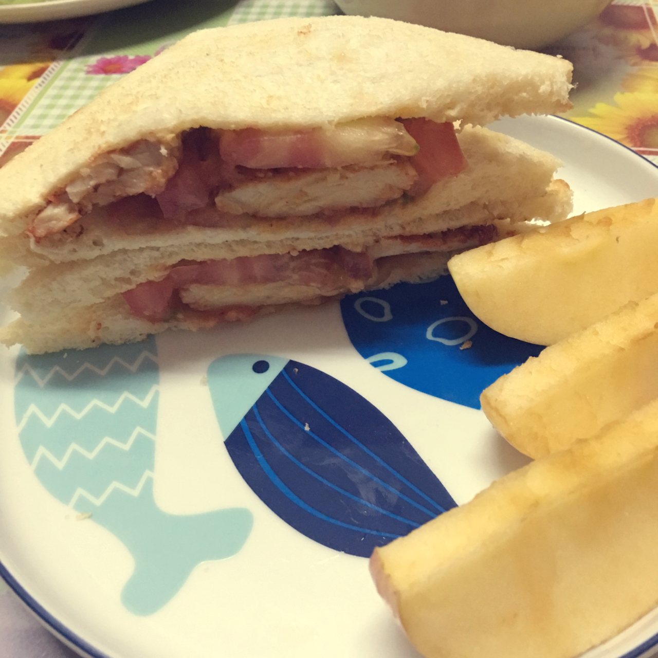 早餐の奥尔良鸡排饭