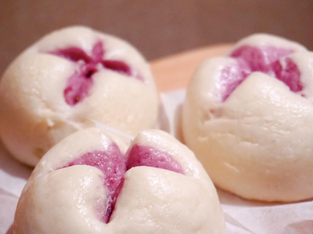 紫薯开花馒头！