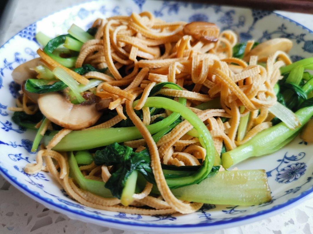 上班族方便菜——干丝鸡毛菜