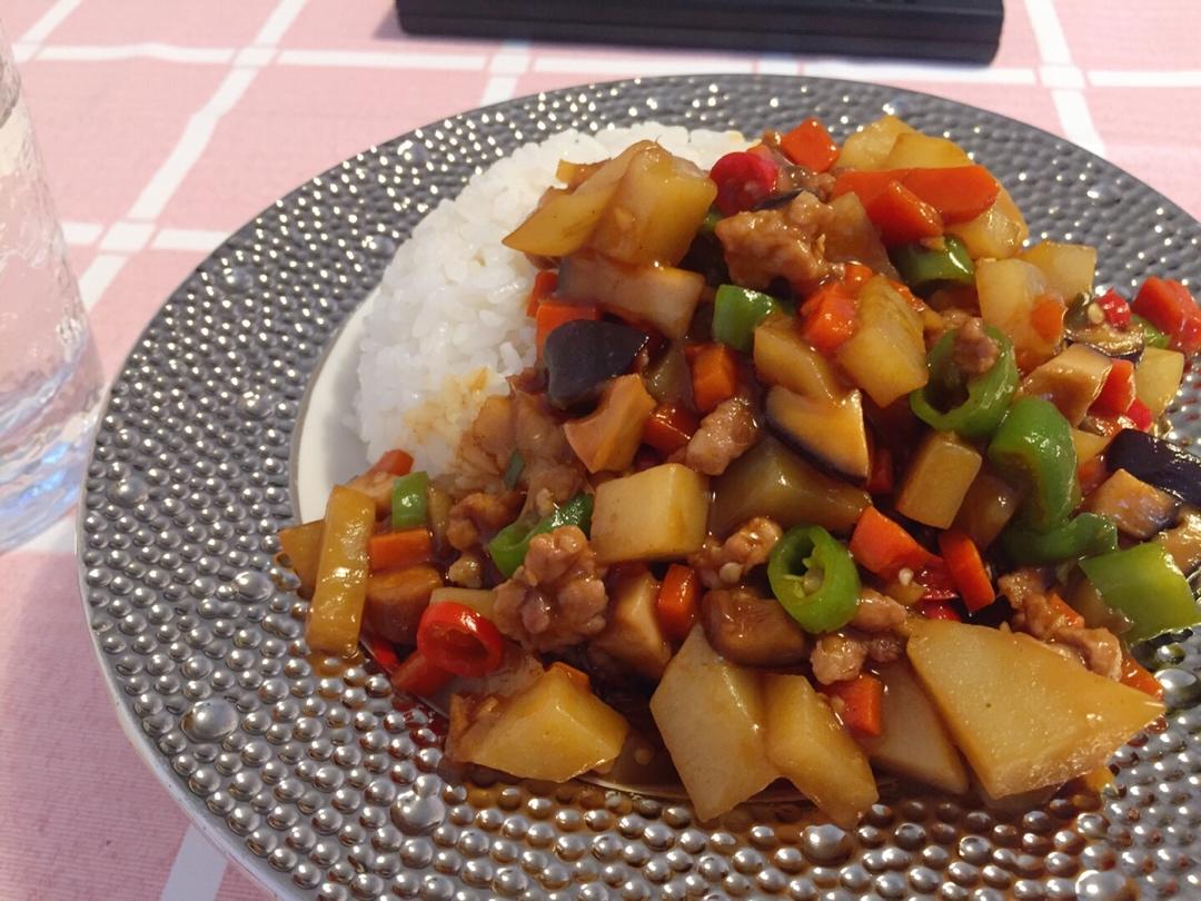 ㊙️香菇土豆肉沫拌饭❗️比外卖还好吃