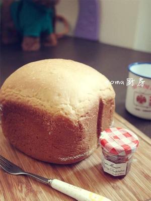 超级懒人版淡奶油吐司大面包（面包机版）的做法 步骤6