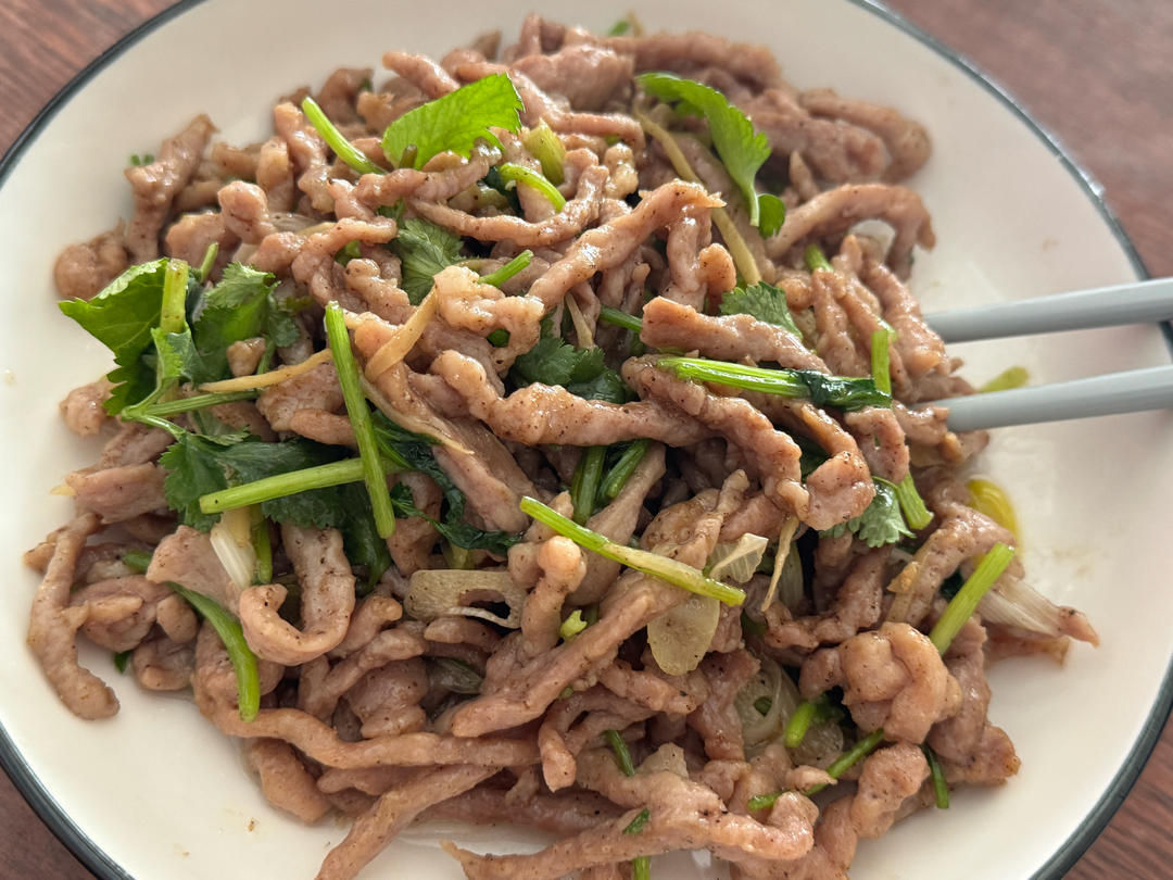芫爆猪肉丝