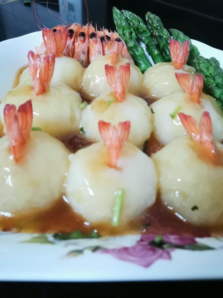 土豆泥鲜虾球