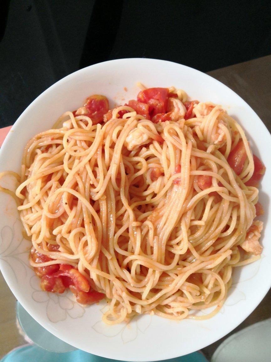 番茄虾仁意面