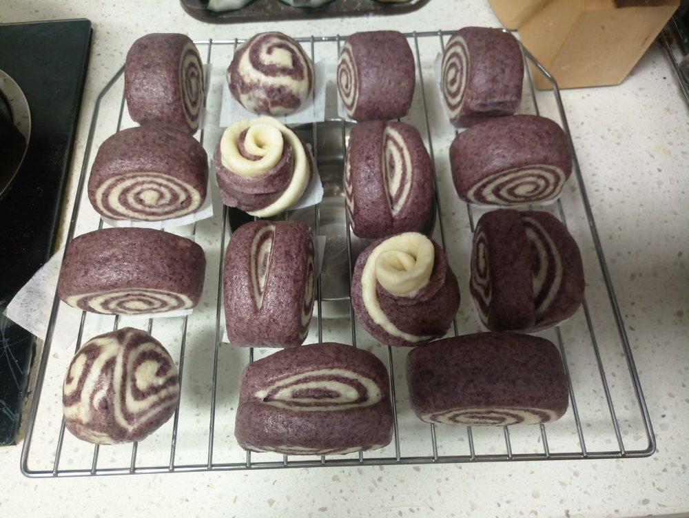 黑米双色馒头花卷（一次发酵）