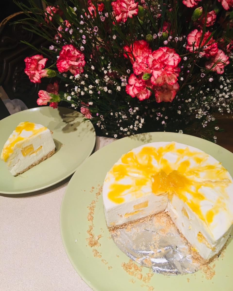 免烤芒果优格乳酪蛋糕