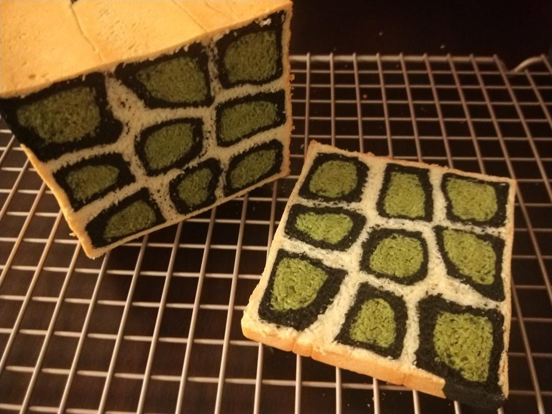 清新绿豹纹吐司~棉花糖版