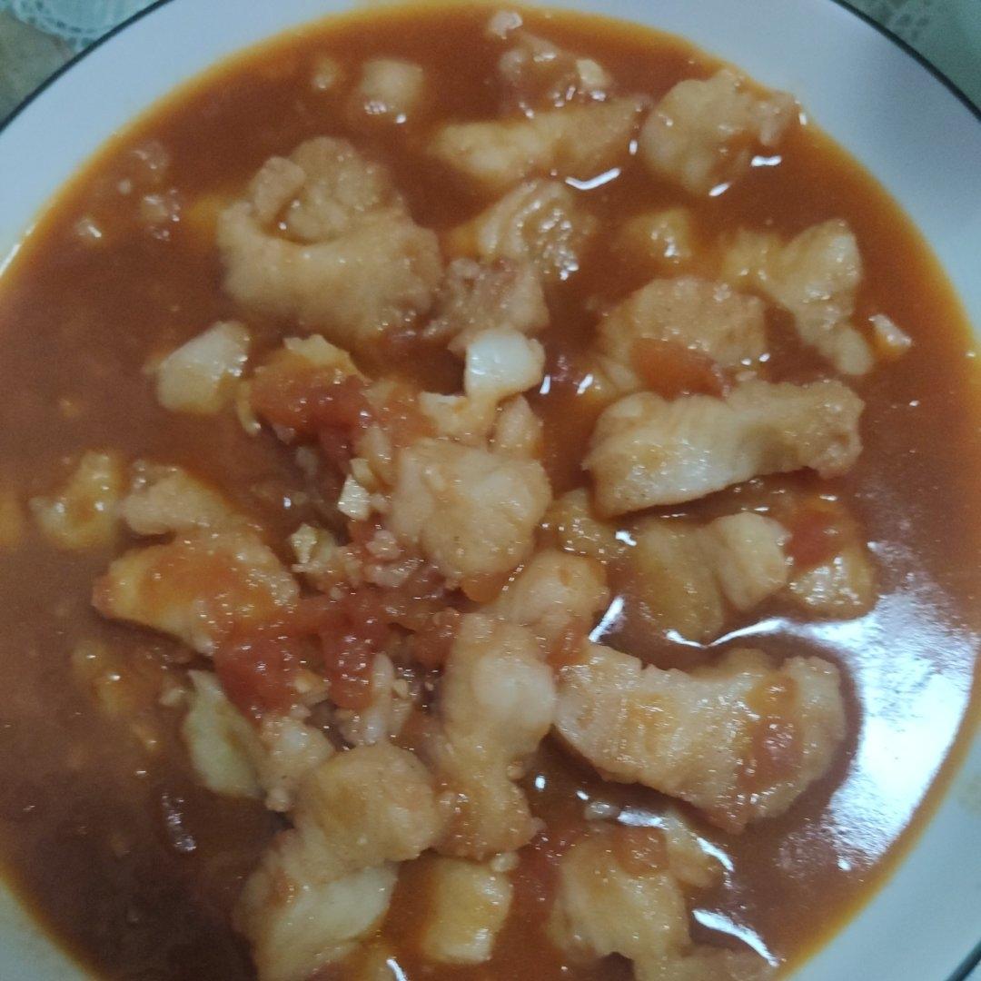 番茄鱼巴沙鱼（也可以用番茄龙利鱼），番茄酱汁超浓郁，营养又下饭！
