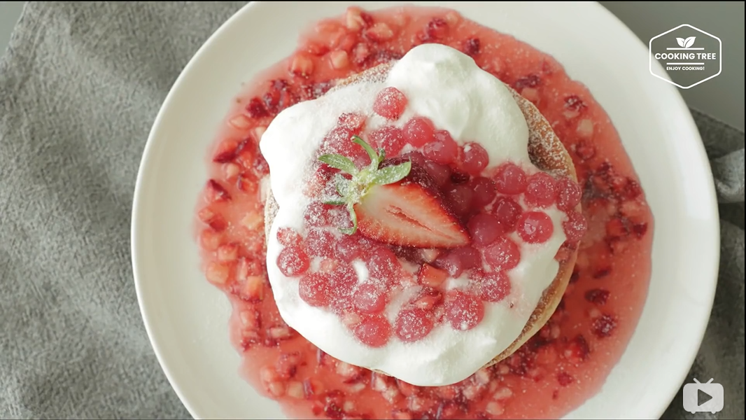 【Cookingtree】草莓松饼 Strawberry Pancake