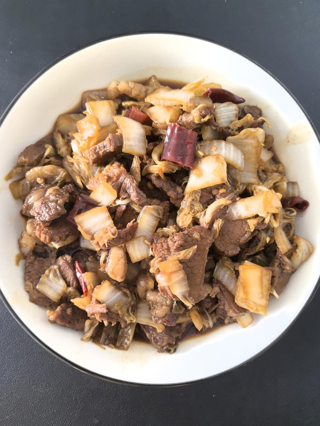 熟牛肉炒大白菜