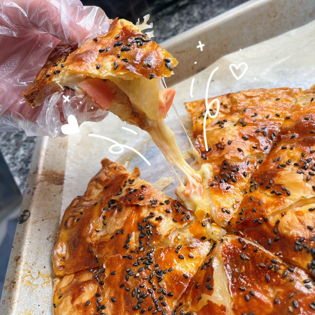 早餐烤箱，超快创意拉丝手抓饼
