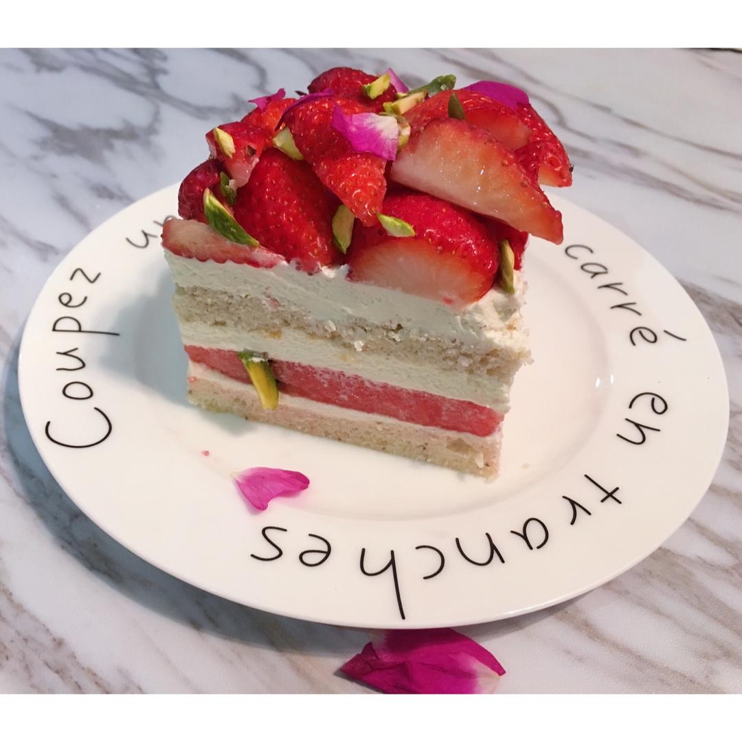 桃子小姐喵喵喵做的ins上超火网红-西瓜蛋糕(还原度超高!