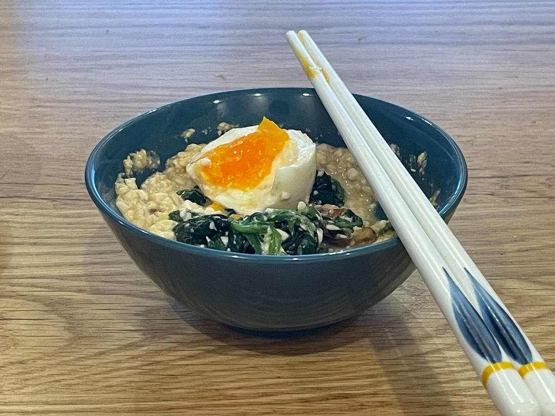 菠菜溏心蛋味噌豆腐酱拌荞麦面【健康一锅端】