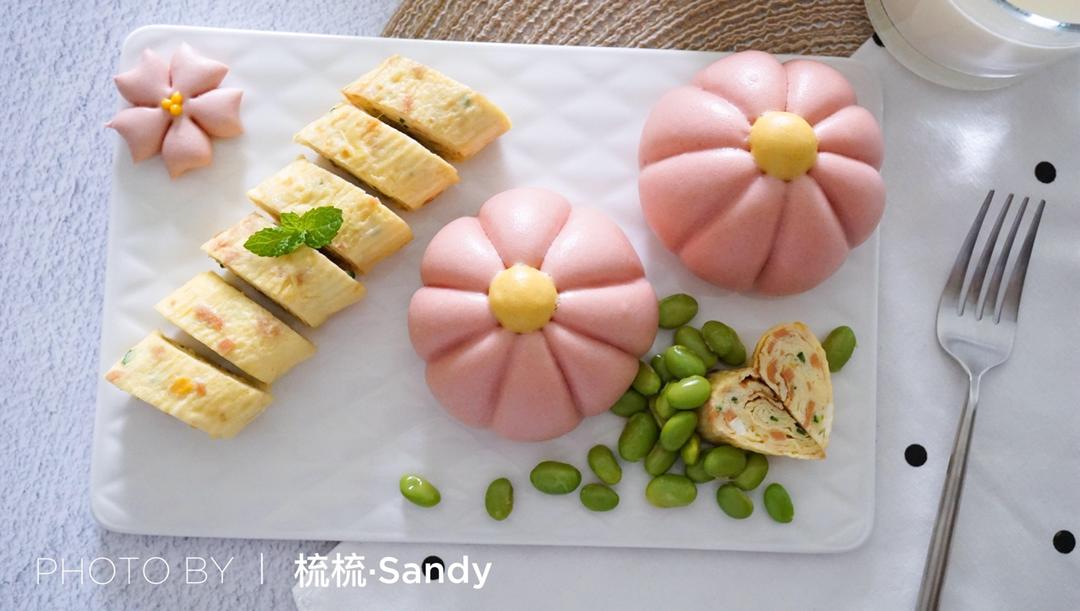 【原创】仿日本和果子造型的紫薯包子