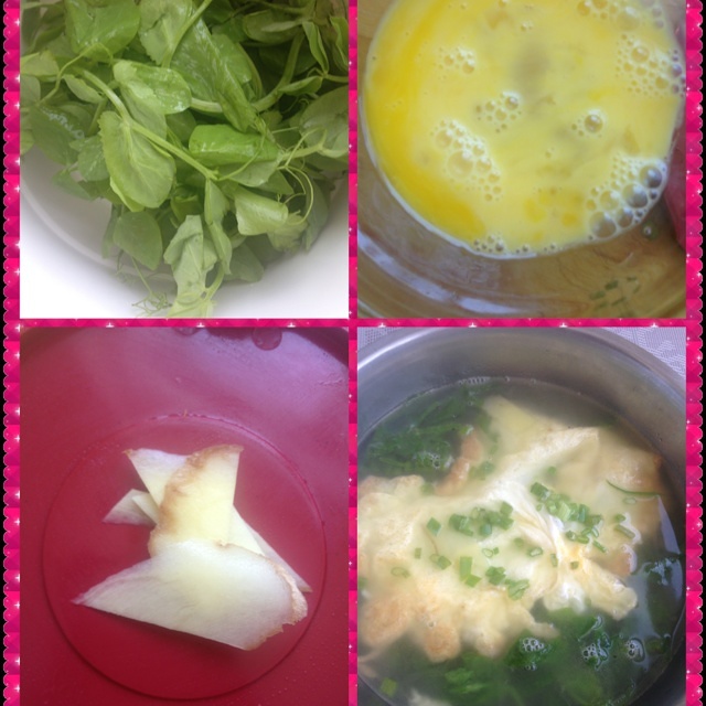 豌豆尖蛋汤的做法 步骤4
