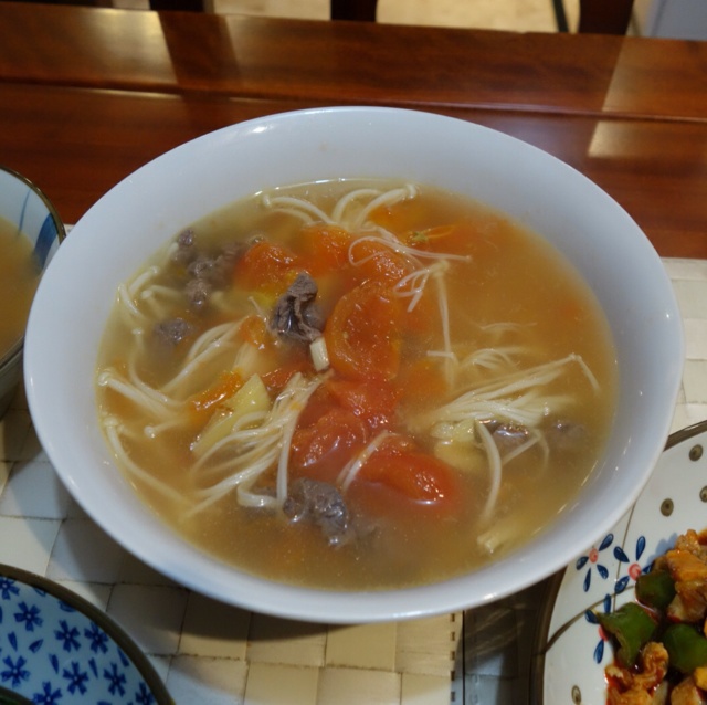 番茄滑牛肉汤