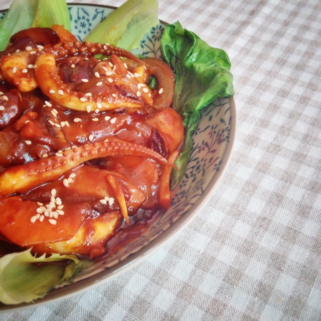 韩式辣酱炒鱿鱼