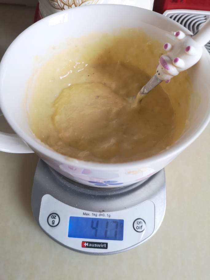 快手低卡香蕉酸奶鸡蛋饼（标有热量）的做法 步骤5