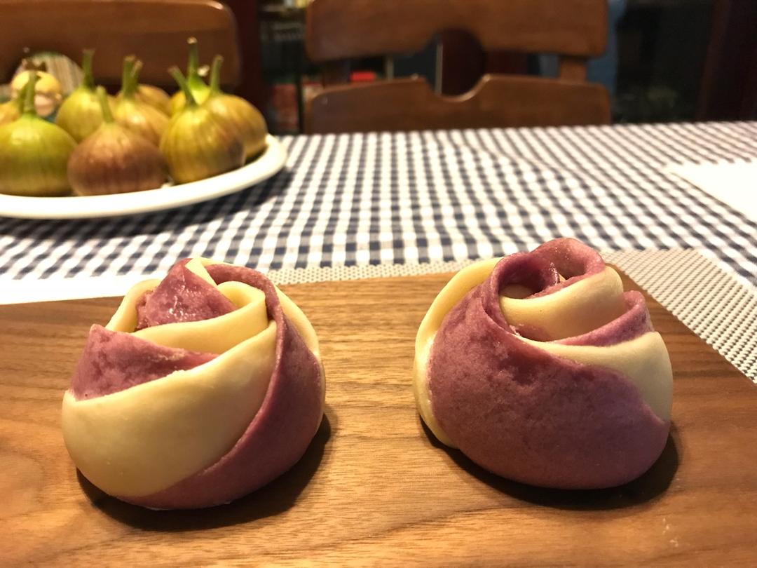 紫薯玫瑰花馒头