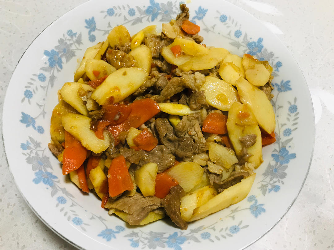 肉片炒山药
