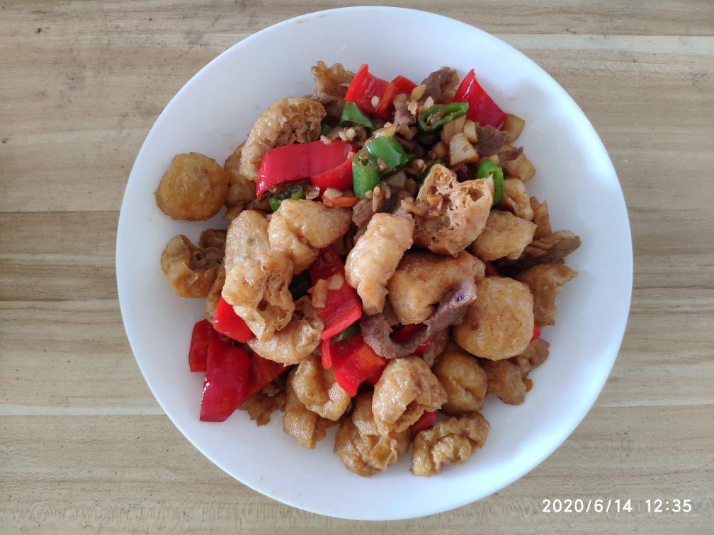油豆腐炒肉