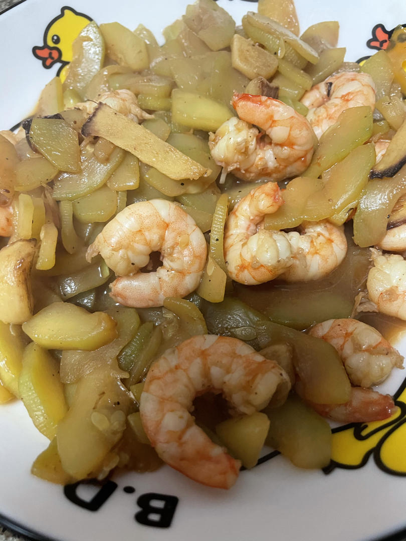 西葫芦炒虾仁