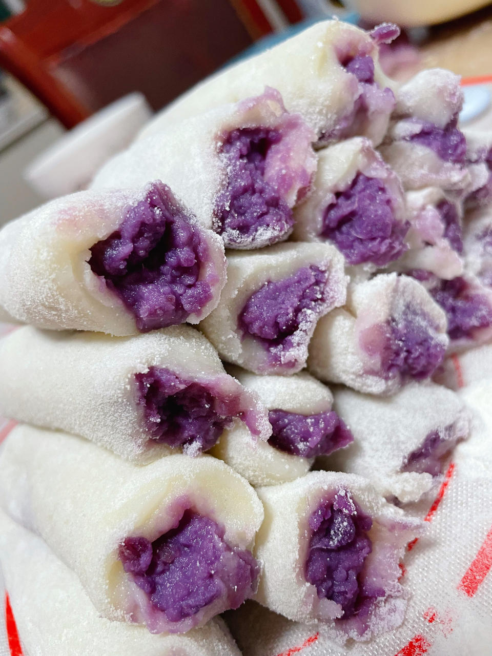 无需烤箱‼️软糯拉丝‼️巨好吃的紫薯芋泥糯米凉糕‼️0️⃣失败甜品