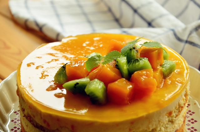 料超足的芒果慕斯蛋糕