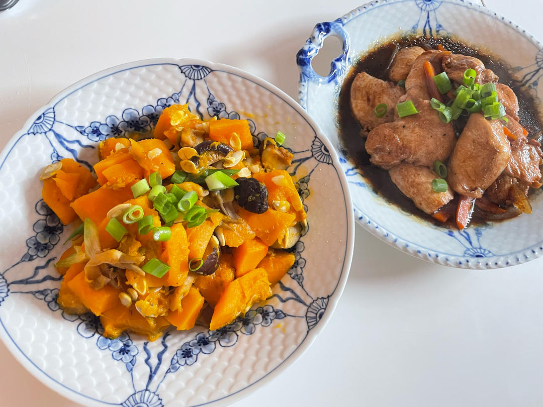 鲜美的蛏干香菇炖南瓜