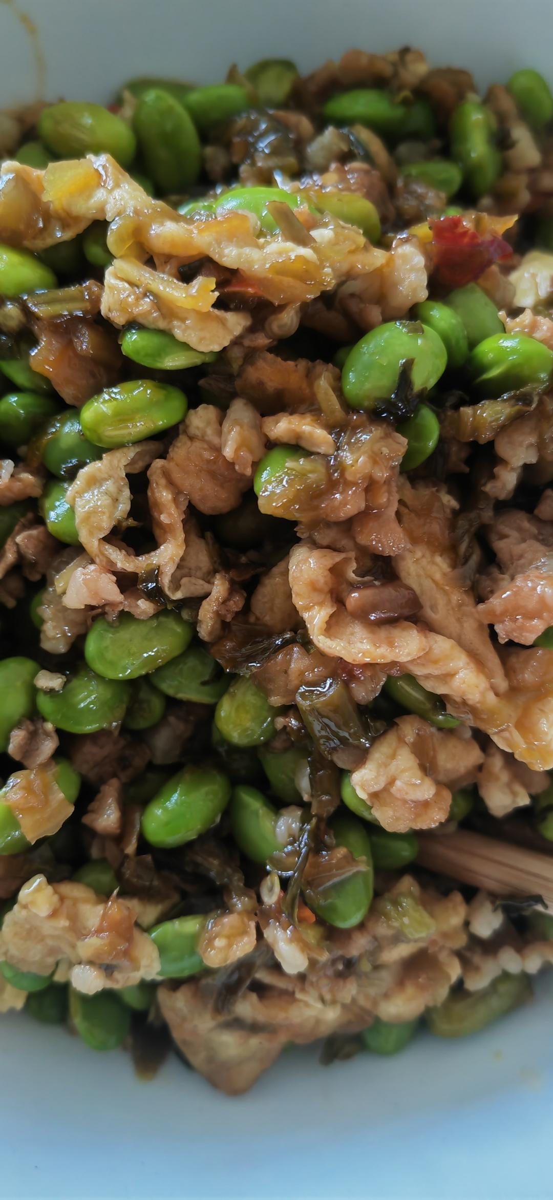 外婆菜炒毛豆(下饭菜)