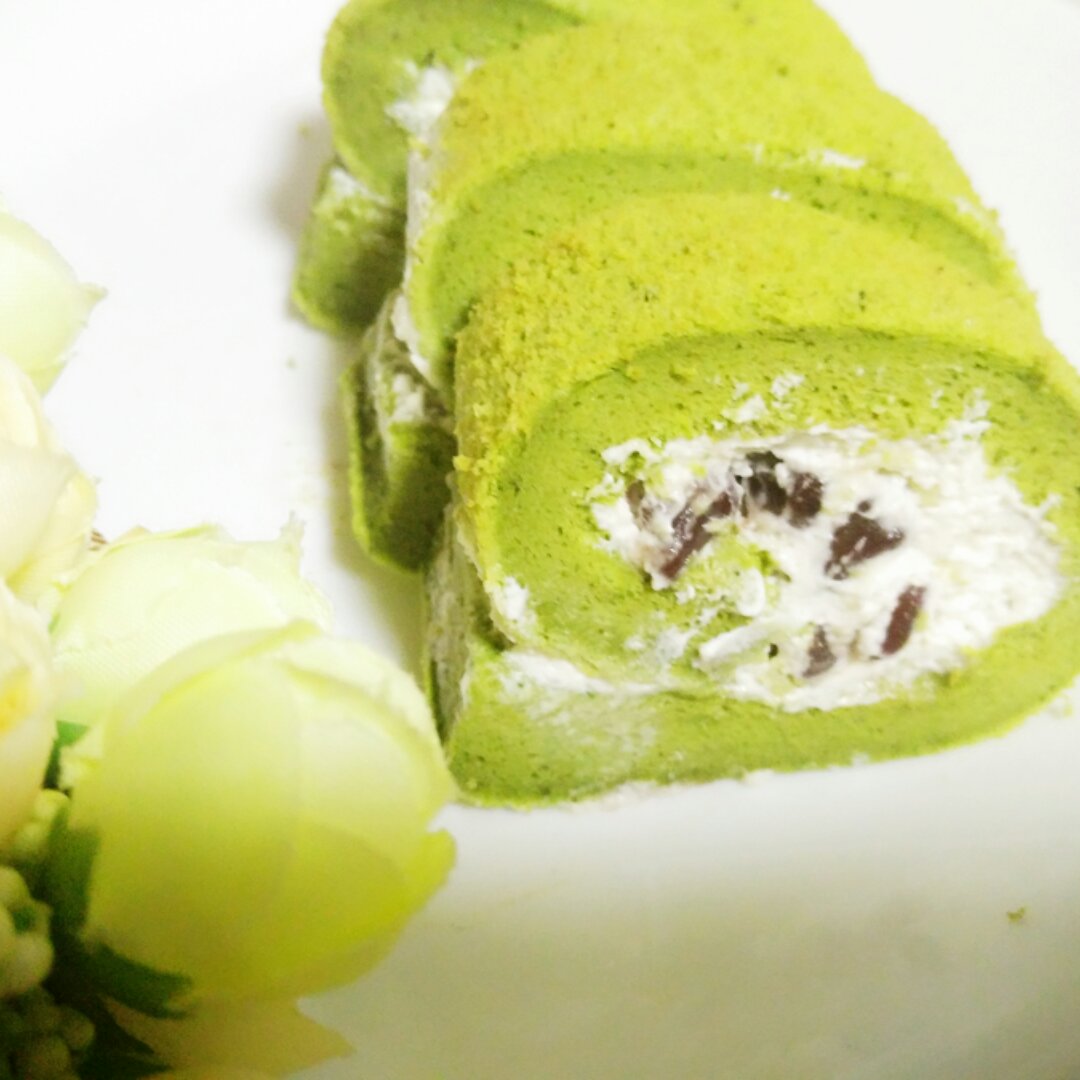 抹茶戚风蛋糕卷