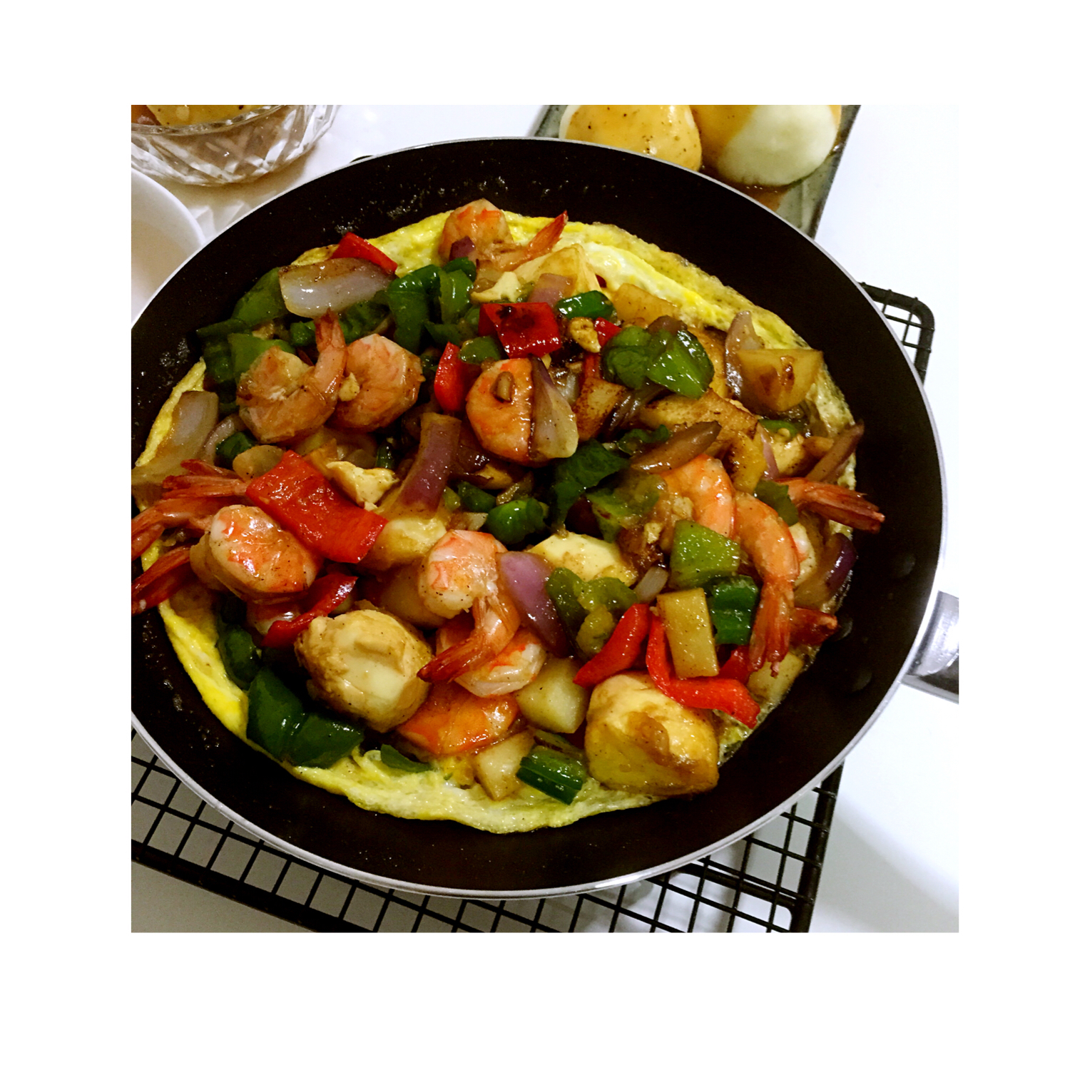 铁板海鲜日本豆腐 Seafood with Japanese Dofu