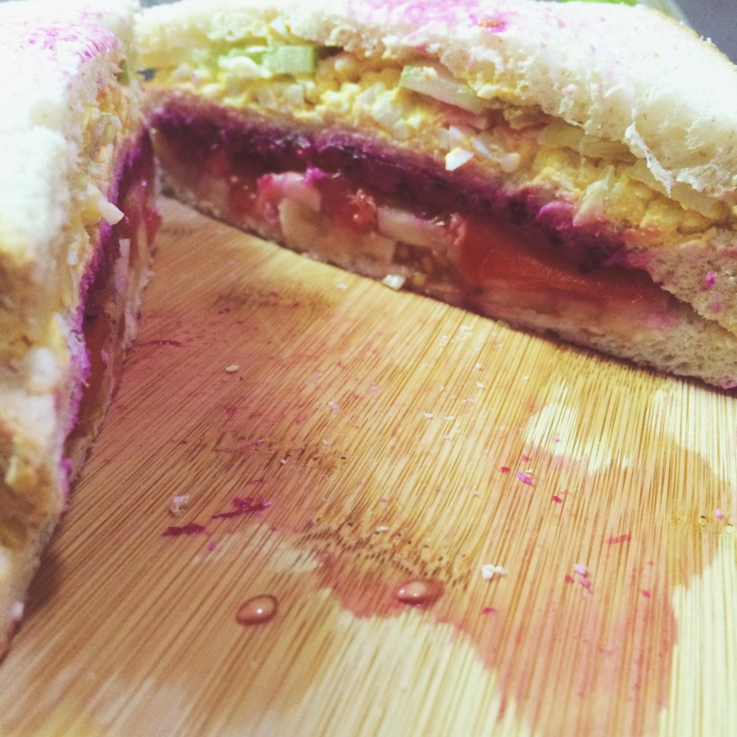 颜值高高的火龙果三明治的做法 步骤8