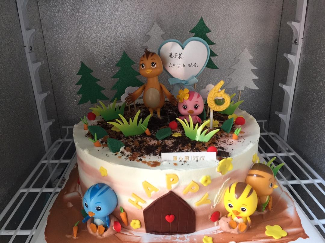萌鸡小队生日蛋糕