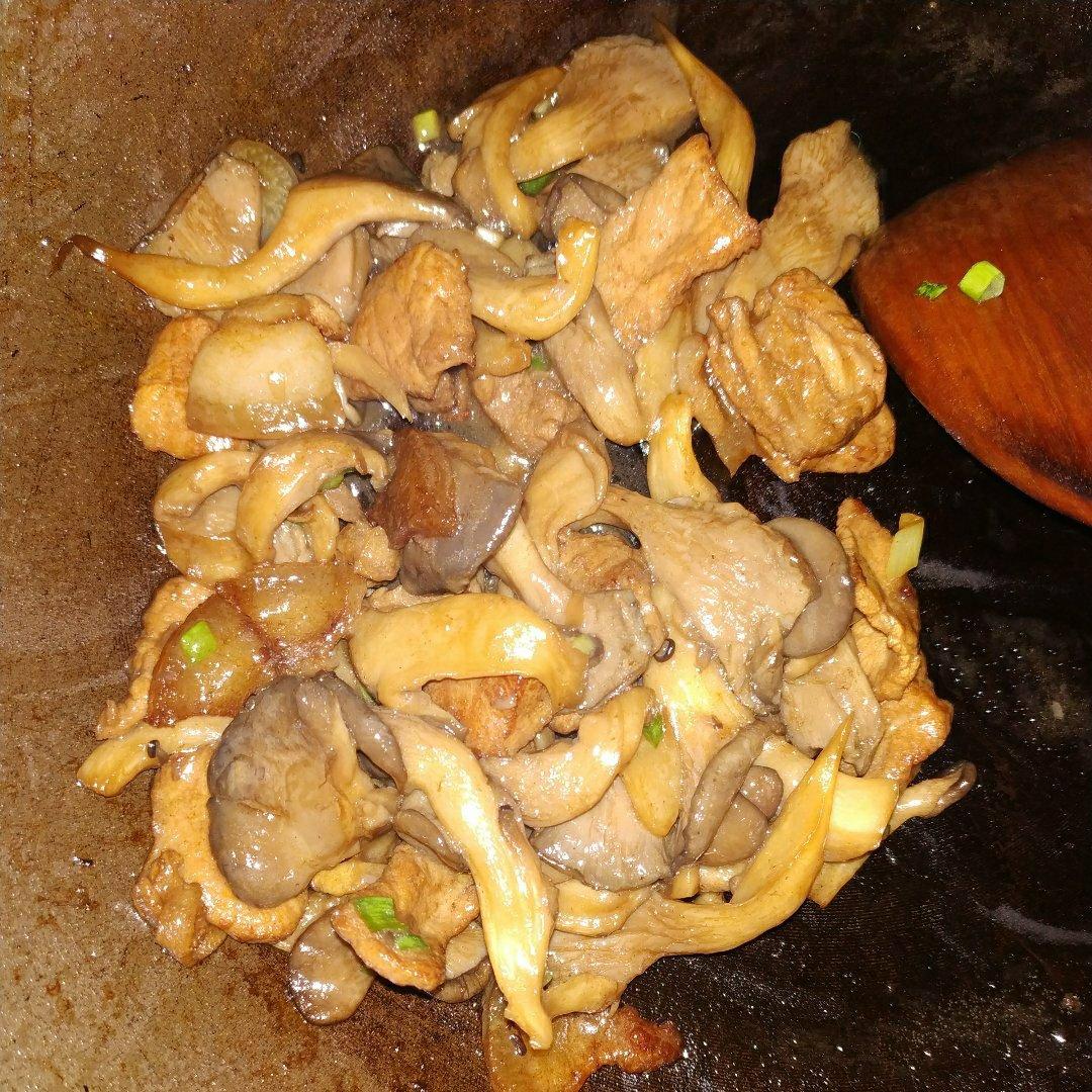快炒，平菇炒肉，蘑菇炒出肉味道