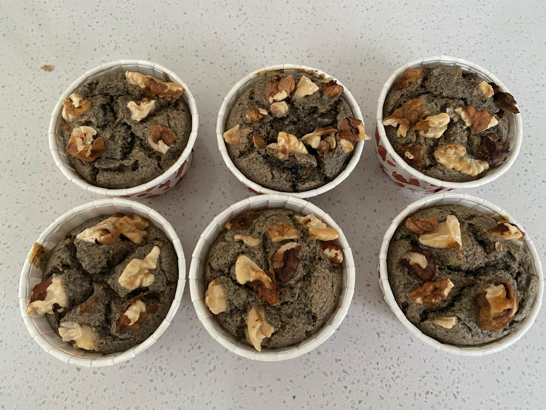 【减脂推荐】无油糖无面粉的黑芝麻燕麦玛芬