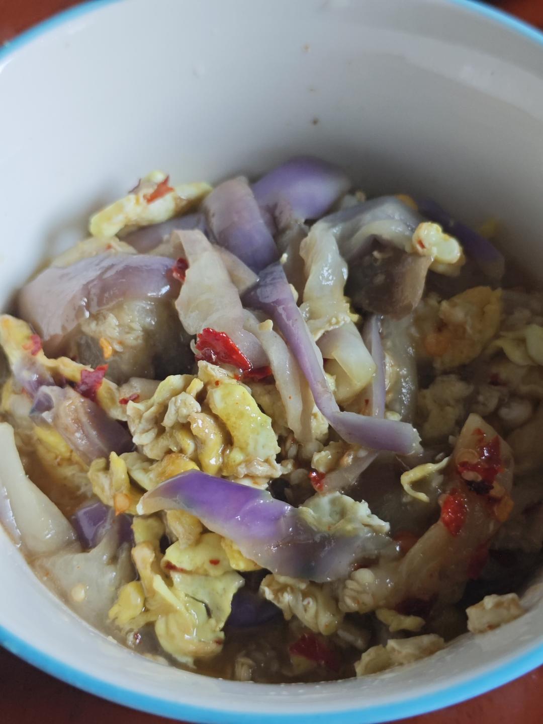 蒸圆茄子炒笨鸡蛋