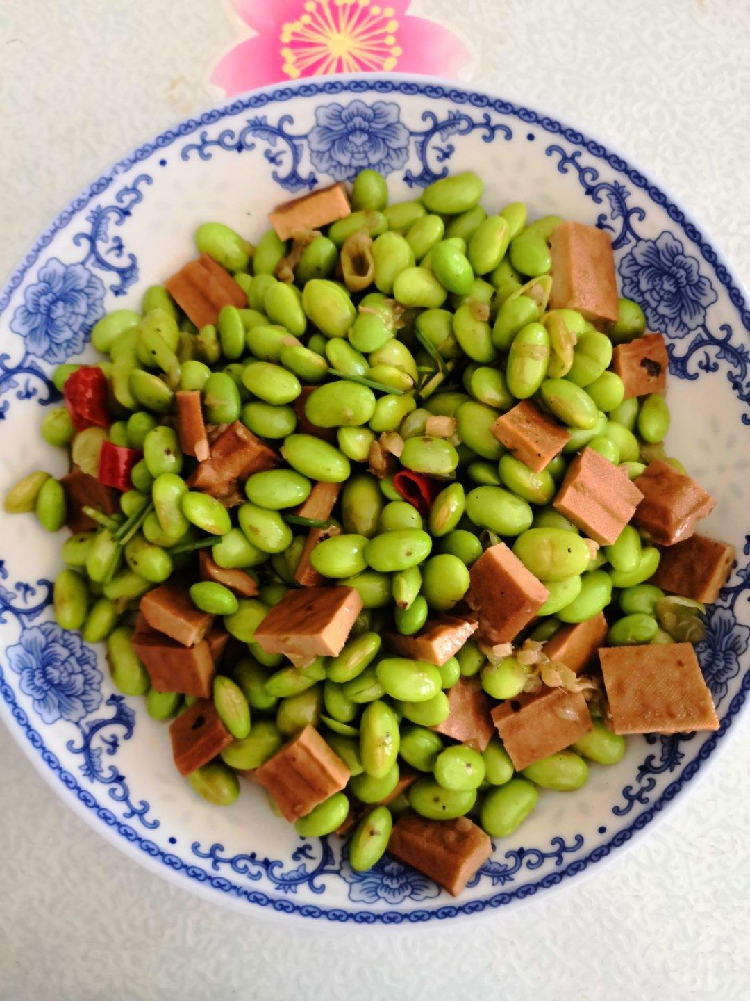 姜米香干炒毛豆