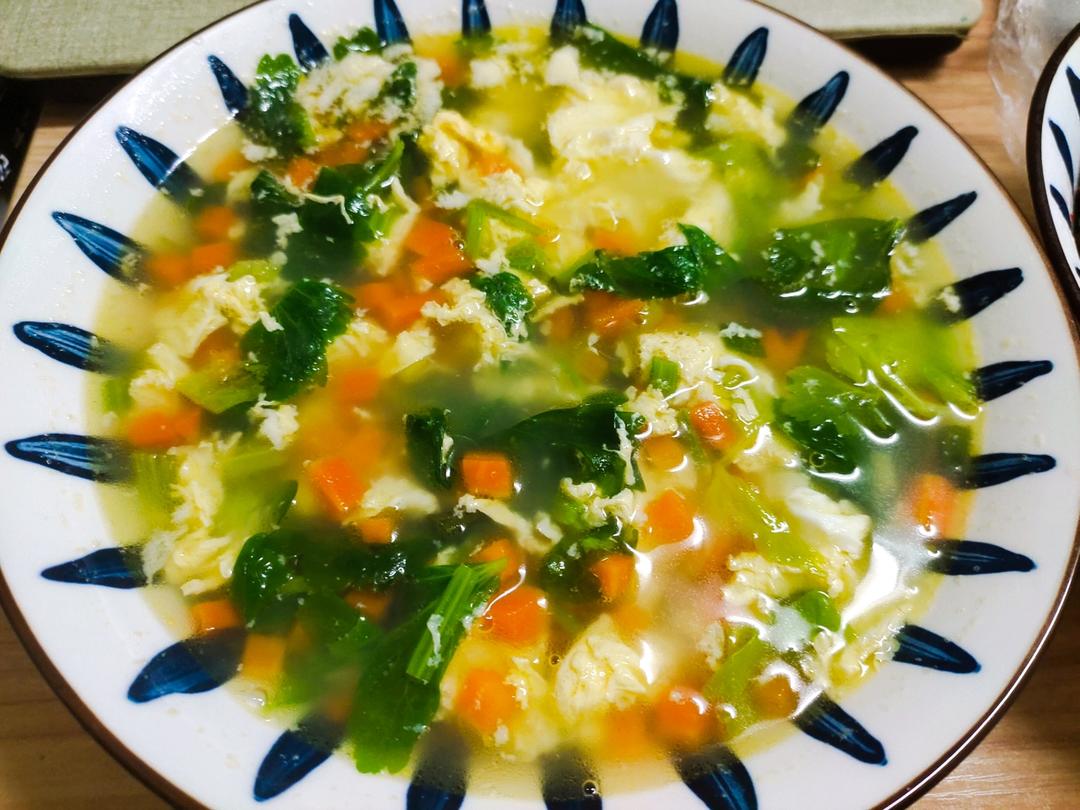 清爽刮油芹菜叶蛋汤