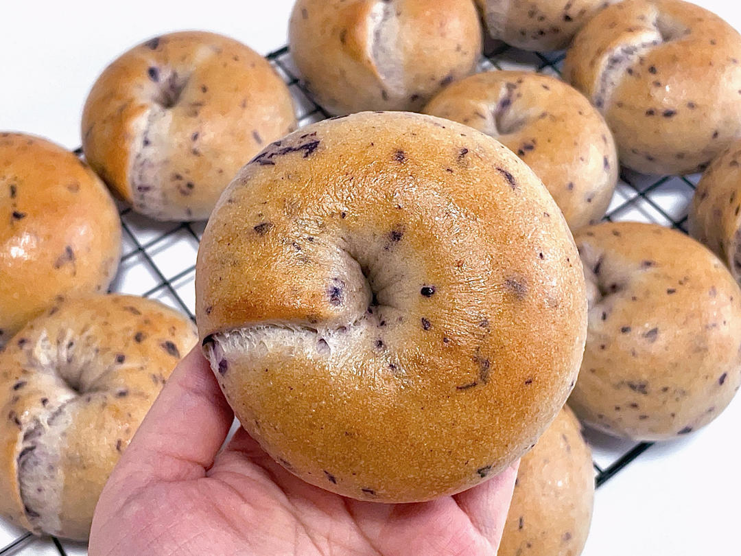 蓝莓🫐乳酪贝果🥯/步骤详细/简单好做