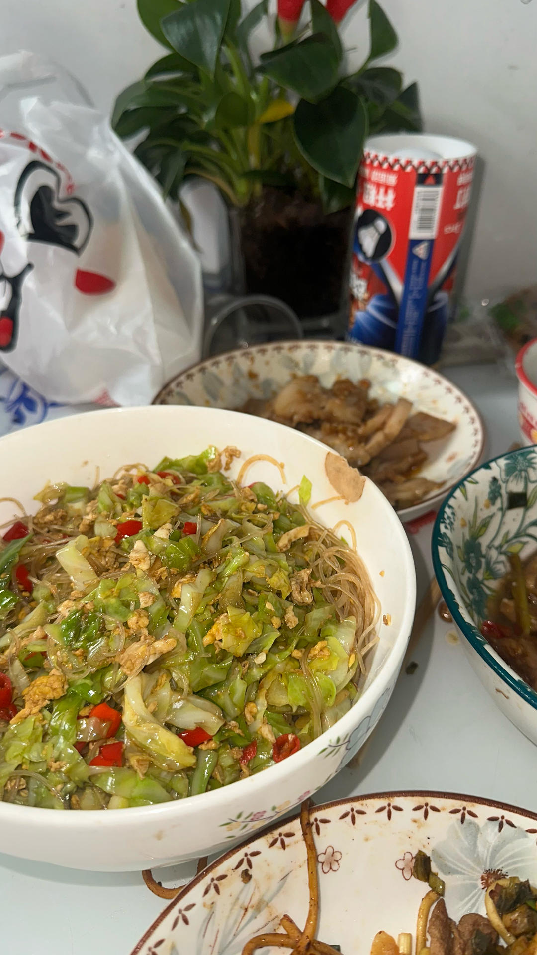 粉丝炒包菜