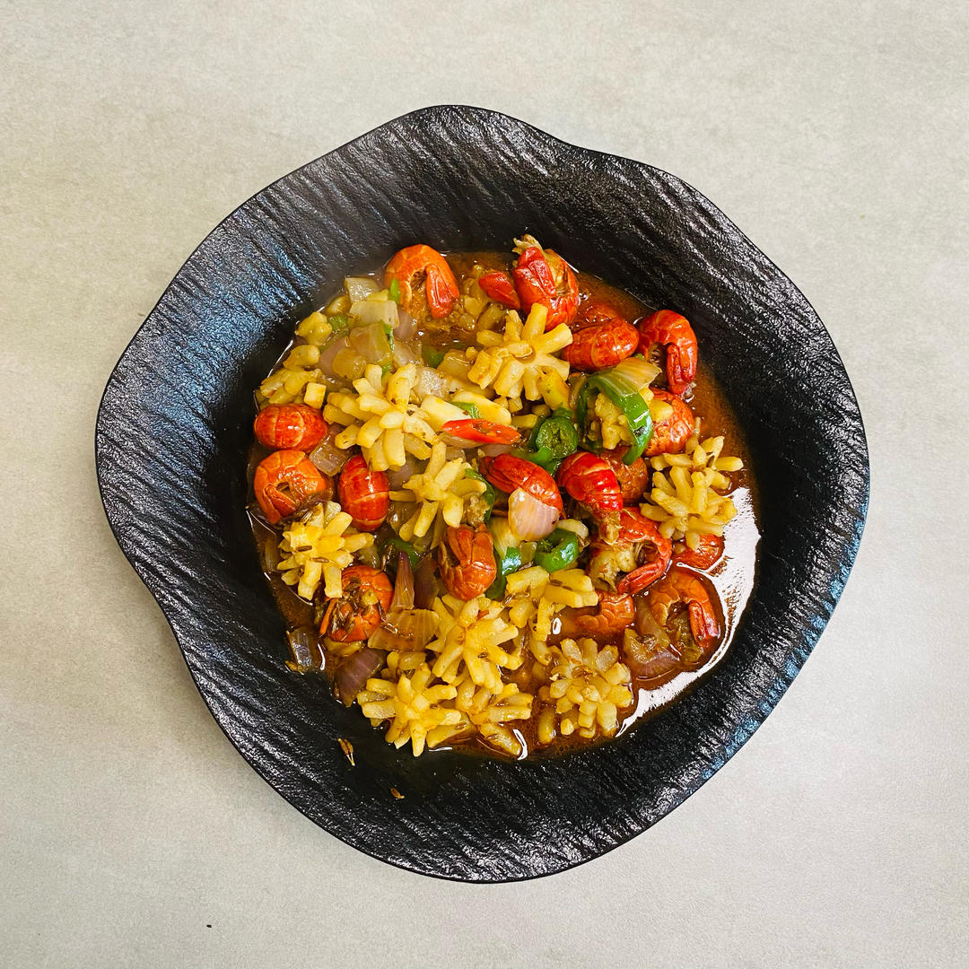 火爆鱿鱼花龙虾尾的做法