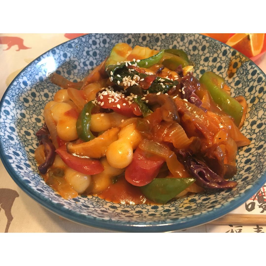 韩式辣炒年糕（or网红芝士套路之芝心年糕）