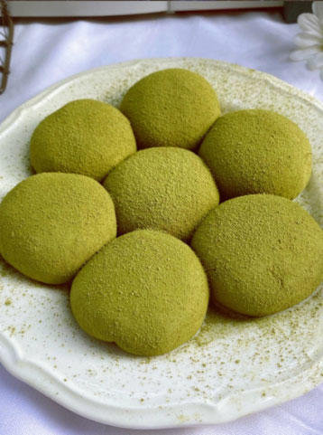 抹茶豆乳糯米糍的做法 步骤15