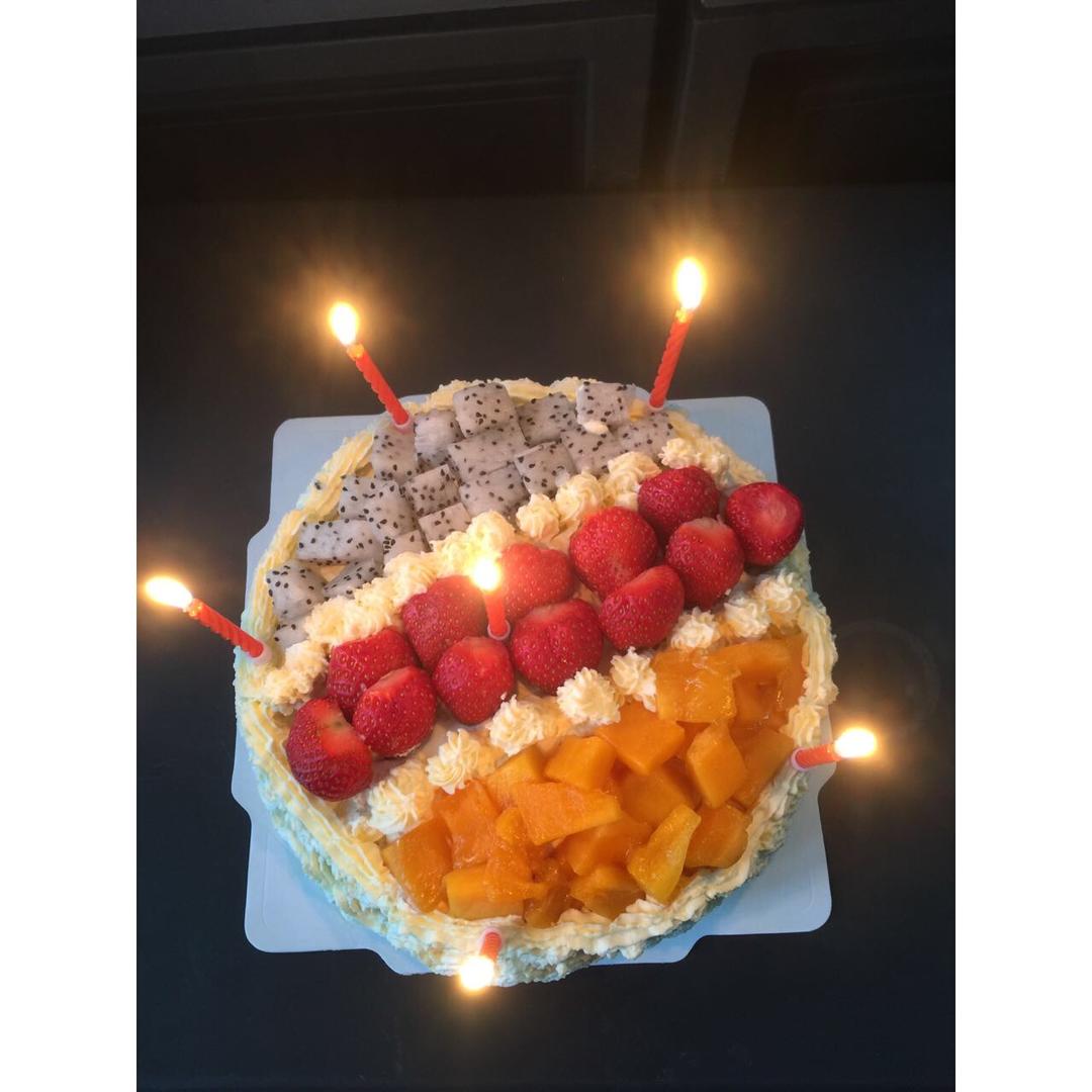 鸦鸦94做的水果奶油【生日蛋糕】